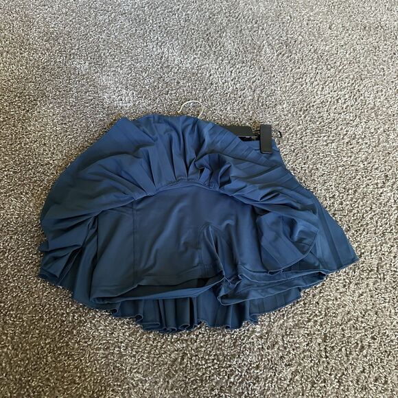 Gold Hinge Pleated Tennis Skirt Blue Grey Women’s Small Hidden Pockets Skort - Picture 5 of 7